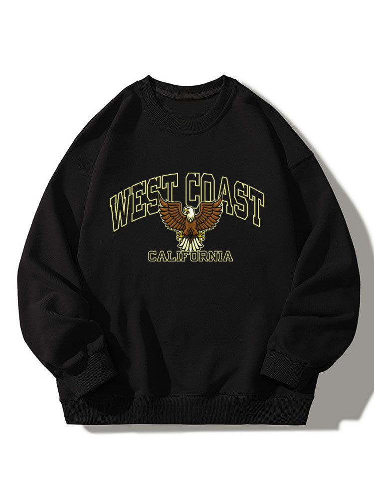 West Coast Eagle Print Relaxed Sweatshirt