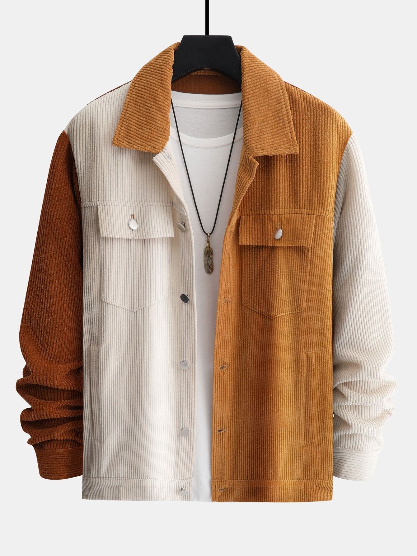 Color Block Corduroy Jacket